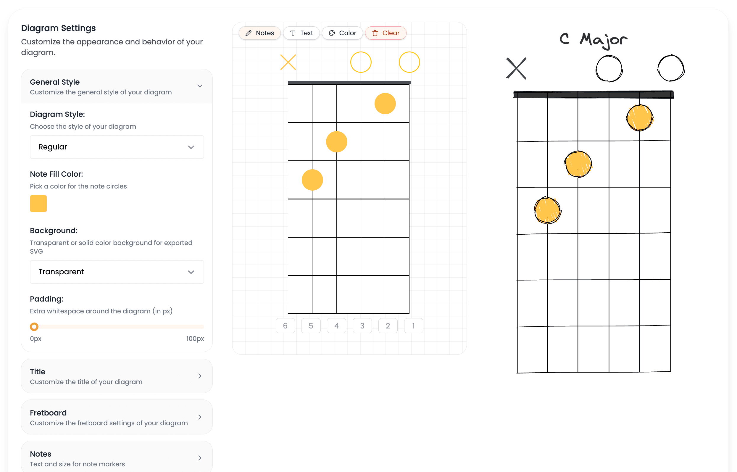 Chord editor preview